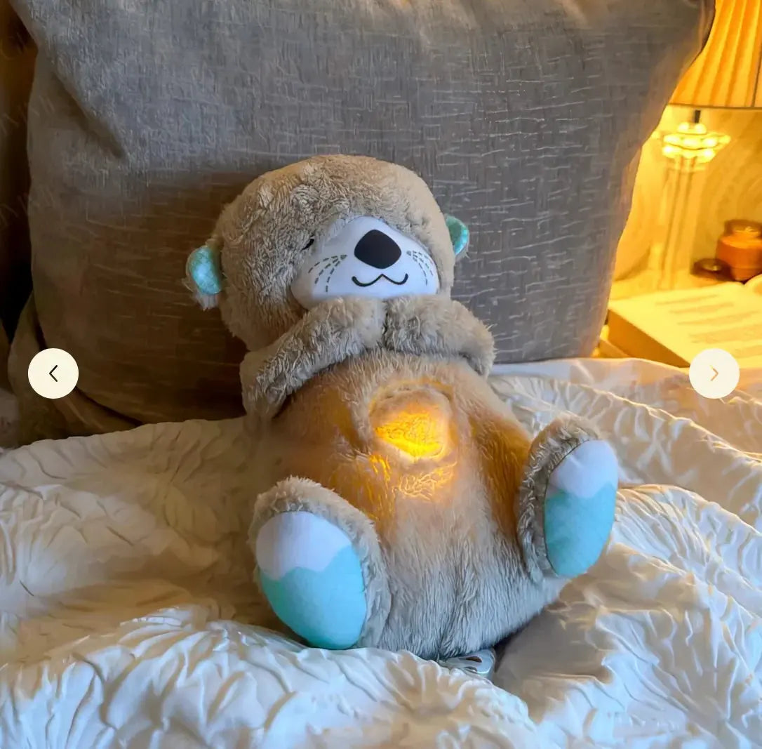 Breathing Otter Baby Soothing Sound and Light Plush Doll Toy
