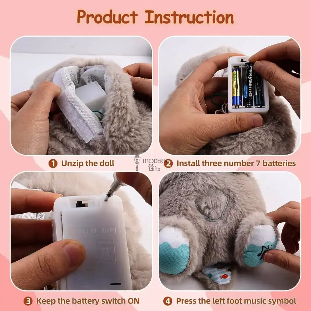 Breathing Otter Baby Soothing Sound and Light Plush Doll Toy