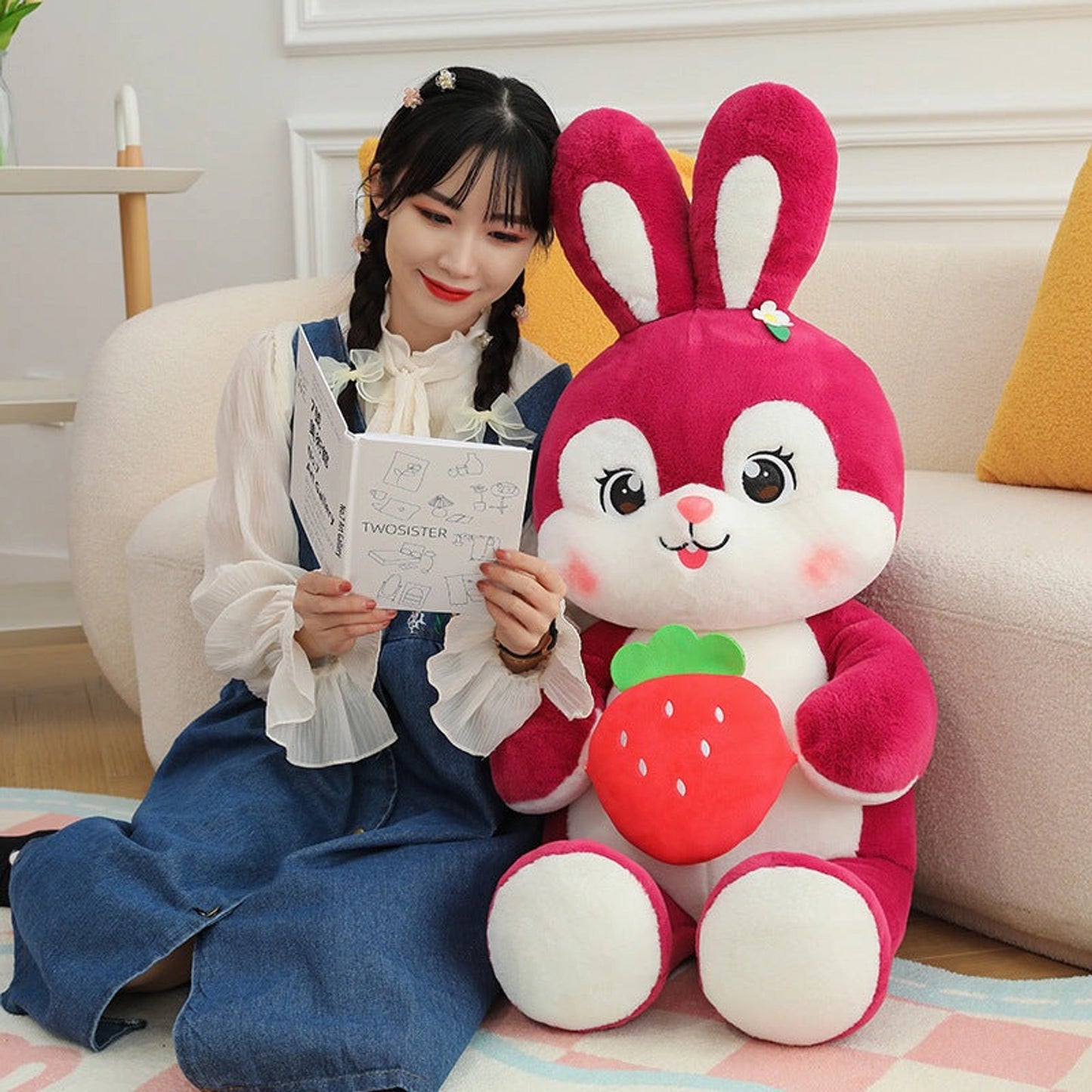 Pearls Toys Imported Fruit Rabbit Hug Soft Teddy